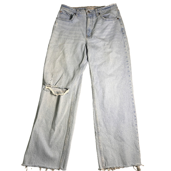 Abercrombie Fitch 90s Relaxed Curve Love Jeans Womens 29 High Rise Distressed - Picture 1 of 7